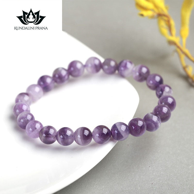 Natural Crystal Gemstone ~ Dream Lace Amethyst Bracelet ~ for "Manifestation, Creativity and Protection"