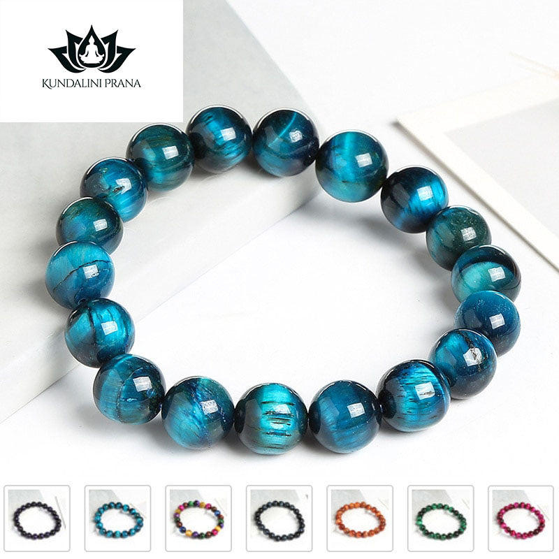 Natural Crystal Gemstone ~ Essence Blue Tiger Eye Bracelet ~ for "Protection, Memory and Strength"