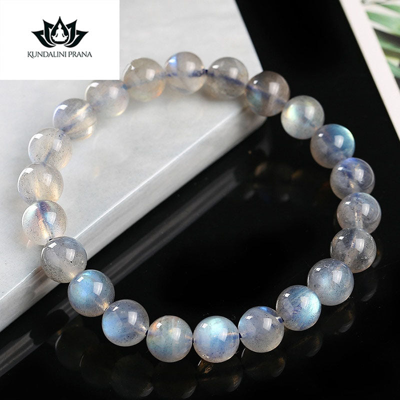 Natural Crystal Gemstone ~ Spectrolite Labradorite Bracelet & Grey Moonstone ~ for "Healing and All Attraction"