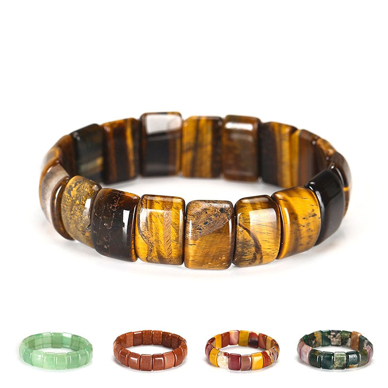 Natural Crystal Gemstone ~ Tiger's Eye and Mookaite Earth Stone Bracelets~ for "Confidence, Strength and Energy"