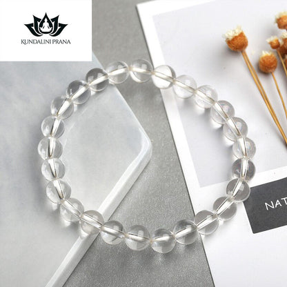 Natural Crystal Gemstone ~ AAA+ Pure Crystal Quartz Bracelet ~ for "Power, Mental Clarity and Energy"