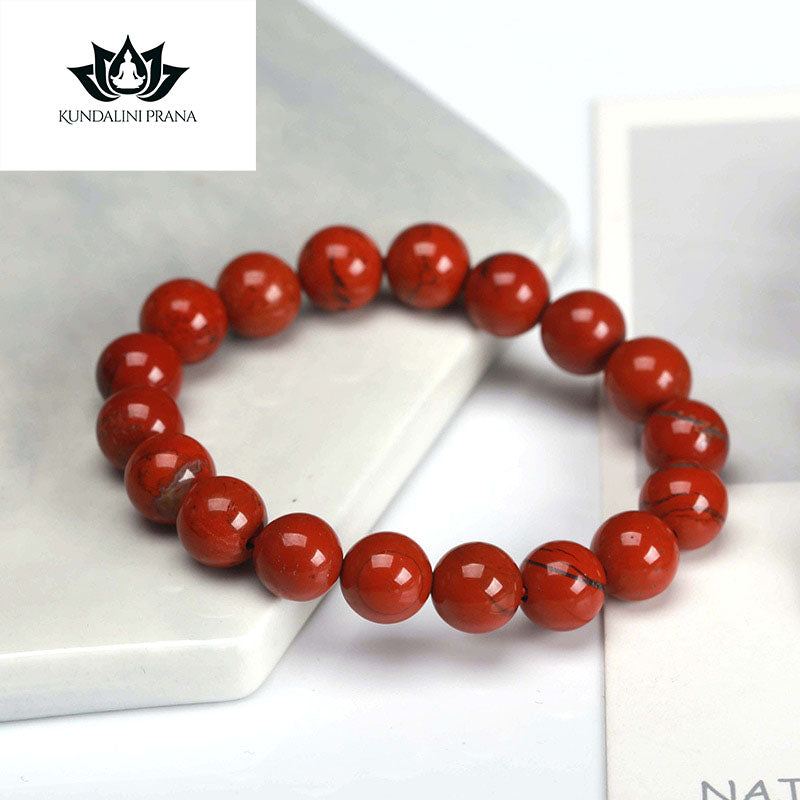 Natural Crystal Gemstone ~ Clear Red Jasper Bracelet ~ for "Courage and Tranquility"