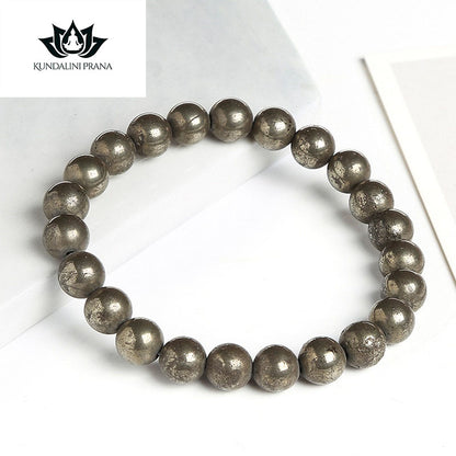 Natural Crystal Gemstone ~ Earth-mineral Pyrite Bracelet ~ for "Protection, Confidence & Strength"