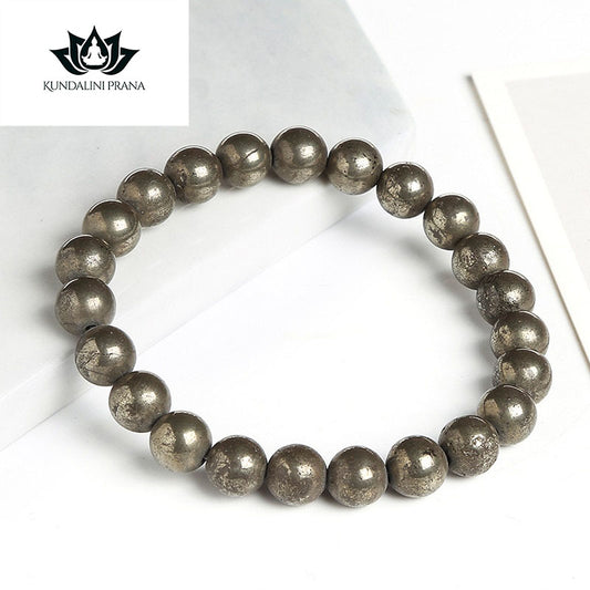 Natural Crystal Gemstone ~ Earth-mineral Pyrite Bracelet ~ for "Protection, Confidence & Strength"