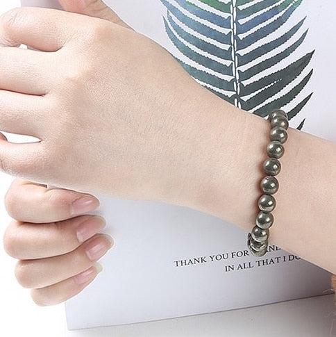 Natural Crystal Gemstone ~ Earth-mineral Pyrite Bracelet ~ for "Protection, Confidence & Strength"