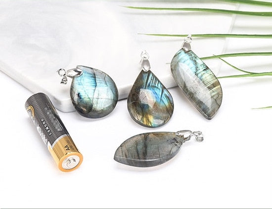 Natural Crystal Gemstone ~ Enriched Labradorite Moonstone Pendant ~ for "Healing, Growth and Meditation"