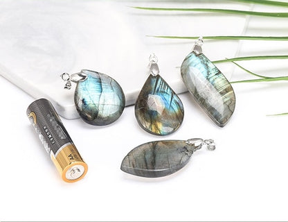 Natural Crystal Gemstone ~ Enriched Labradorite Moonstone Pendant ~ for "Healing, Growth and Meditation"