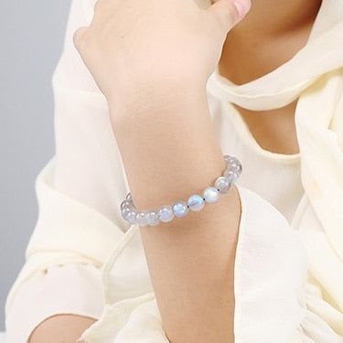 Natural Crystal Gemstone ~ Spectrolite Labradorite Bracelet & Grey Moonstone ~ for "Healing and All Attraction"