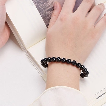 Natural Crystal Gemstone ~ 7A Midnight Tourmaline Bracelet ~ for "Protection, Stability and Grounding"