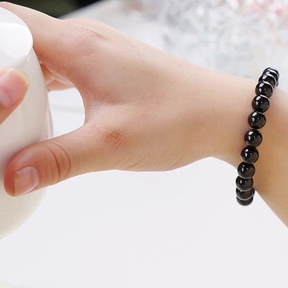 Natural Crystal Gemstone ~ 7A Midnight Tourmaline Bracelet ~ for "Protection, Stability and Grounding"