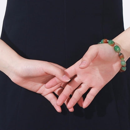 Natural Crystal Gemstone ~ Green Peacock Ore & Agates Bracelet ~ for "Happiness and Acceptance"