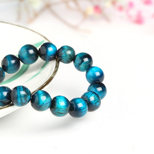 Natural Crystal Gemstone ~ Essence Blue Tiger Eye Bracelet ~ for "Protection, Memory and Strength"