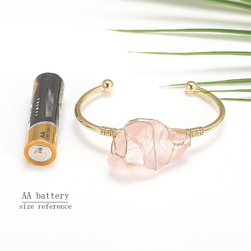 Natural Crystal Gemstone ~ Color Defined Clear Quartz Bracelet ~ for "Healing, Growth and Protection"