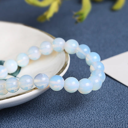 Natural Crystal Gemstone ~ Cat's Eye Stones & Pure Opal Moonstone Bracelet ~ for "Inner Strength and Stability"