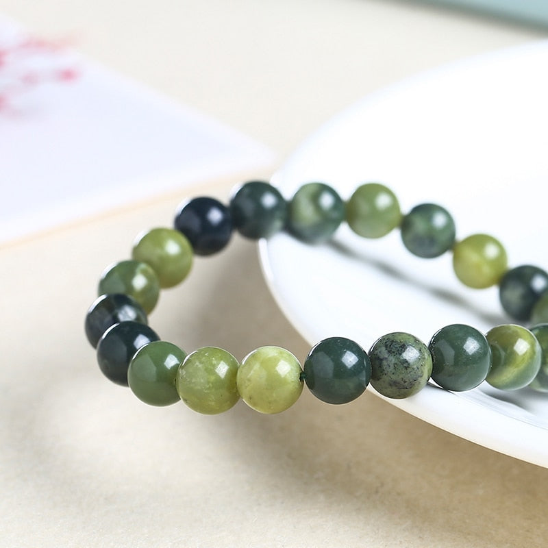 Natural Crystal Gemstone ~ Canada Green Jade Bracelet ~ for "Good Luck and Healing"