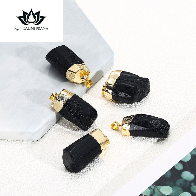 Natural Crystal Gemstone ~ Black Tourmaline Chakra Pendant ~ for "Protection, Stability and Grounding"