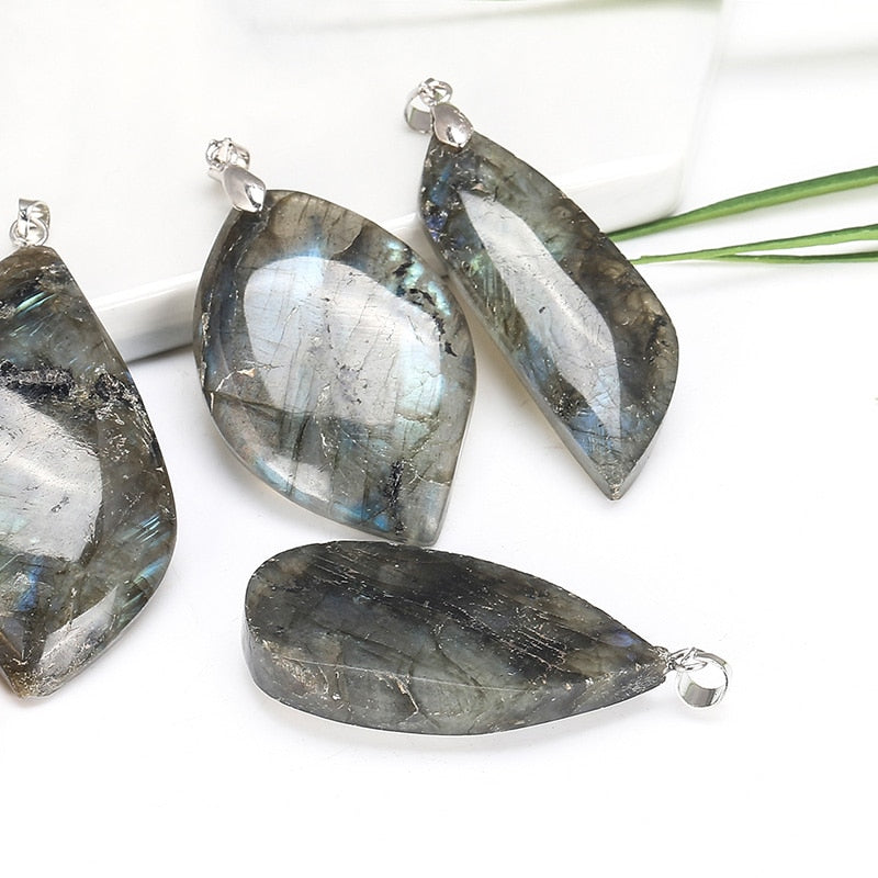 Natural Crystal Gemstone ~ Enriched Labradorite Moonstone Pendant ~ for "Healing, Growth and Meditation"