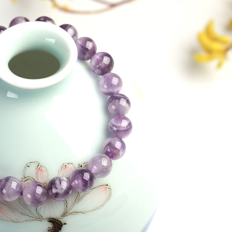 Natural Crystal Gemstone ~ Dream Lace Amethyst Bracelet ~ for "Manifestation, Creativity and Protection"