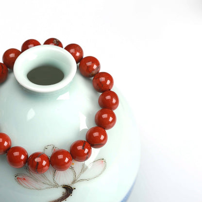Natural Crystal Gemstone ~ Clear Red Jasper Bracelet ~ for "Courage and Tranquility"