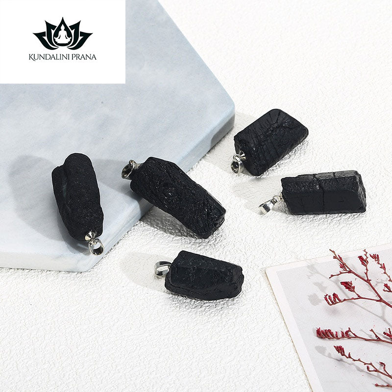 Natural Crystal Gemstone ~ Black Tourmaline Chakra Pendant ~ for "Protection, Stability and Grounding"