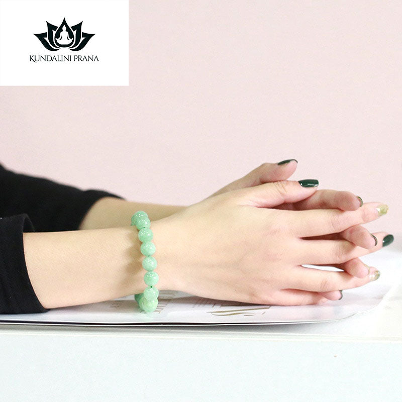 Natural Crystal Gemstone ~ Greenery Jade Bangle ~ for "Abundance, Happiness and Health"