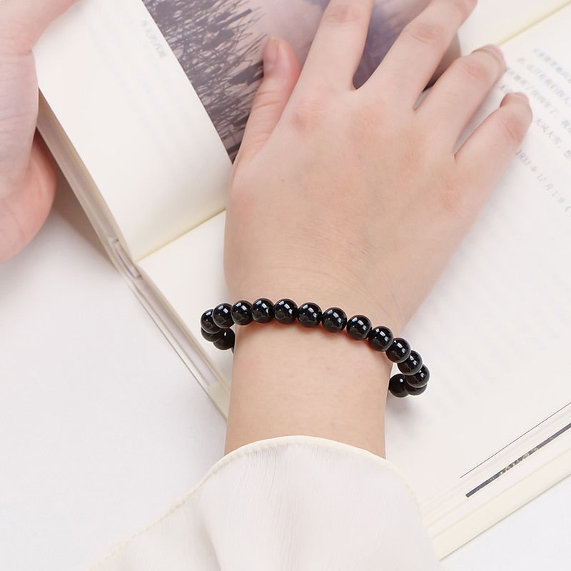 Natural Crystal Gemstone ~ 7A Midnight Tourmaline Bracelet ~ for "Protection, Stability and Grounding"