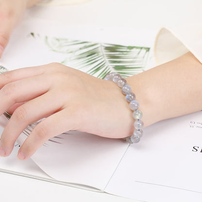 Natural Crystal Gemstone ~ Spectrolite Labradorite Bracelet & Grey Moonstone ~ for "Healing and All Attraction"