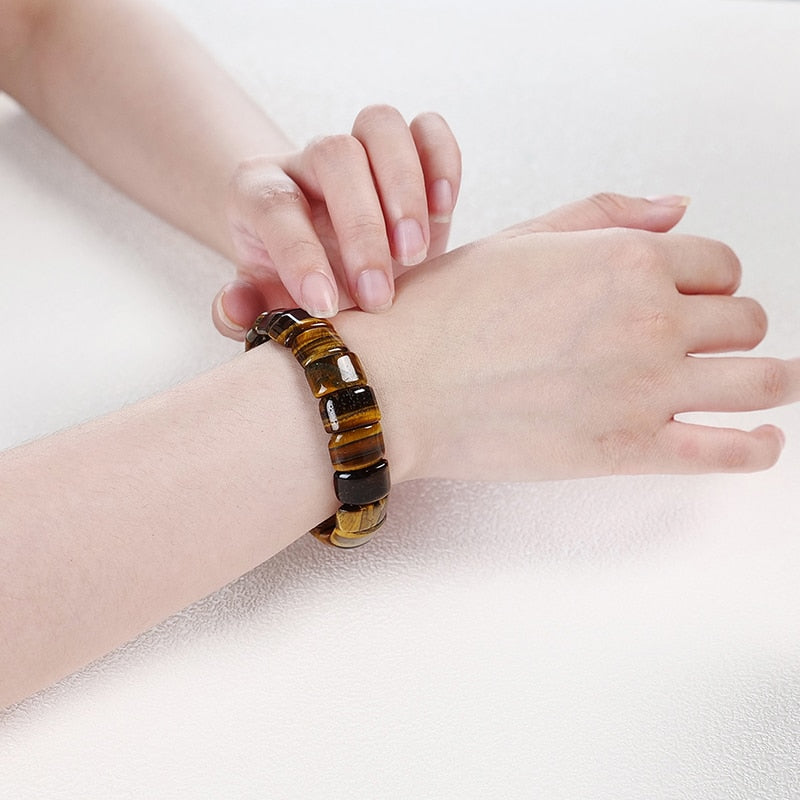 Natural Crystal Gemstone ~ Tiger's Eye and Mookaite Earth Stone Bracelets~ for "Confidence, Strength and Energy"