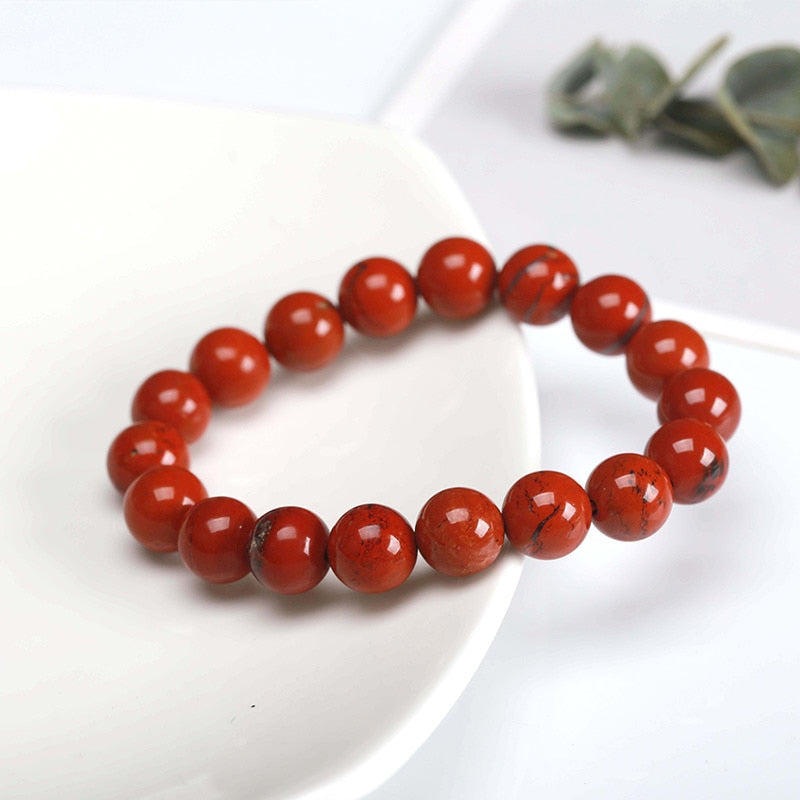 Natural Crystal Gemstone ~ Clear Red Jasper Bracelet ~ for "Courage and Tranquility"