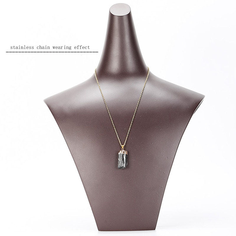 Natural Crystal Gemstone ~ Black Tourmaline Chakra Pendant ~ for "Protection, Stability and Grounding"