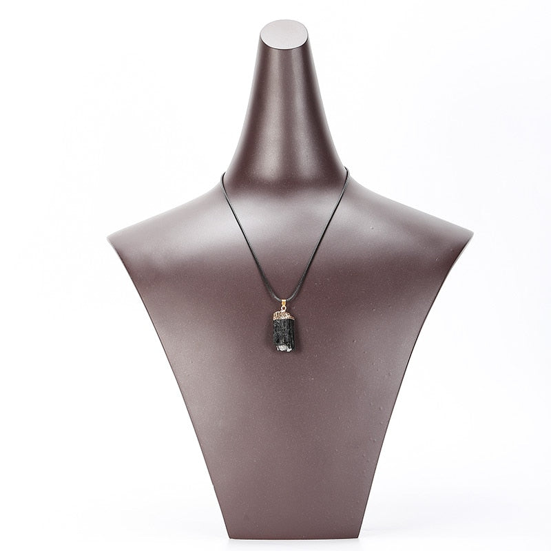Natural Crystal Gemstone ~ Black Tourmaline Chakra Pendant ~ for "Protection, Stability and Grounding"