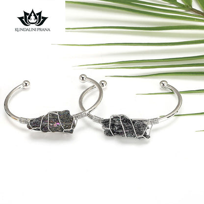 Natural Crystal Gemstone ~ Color Defined Clear Quartz Bracelet ~ for "Healing, Growth and Protection"
