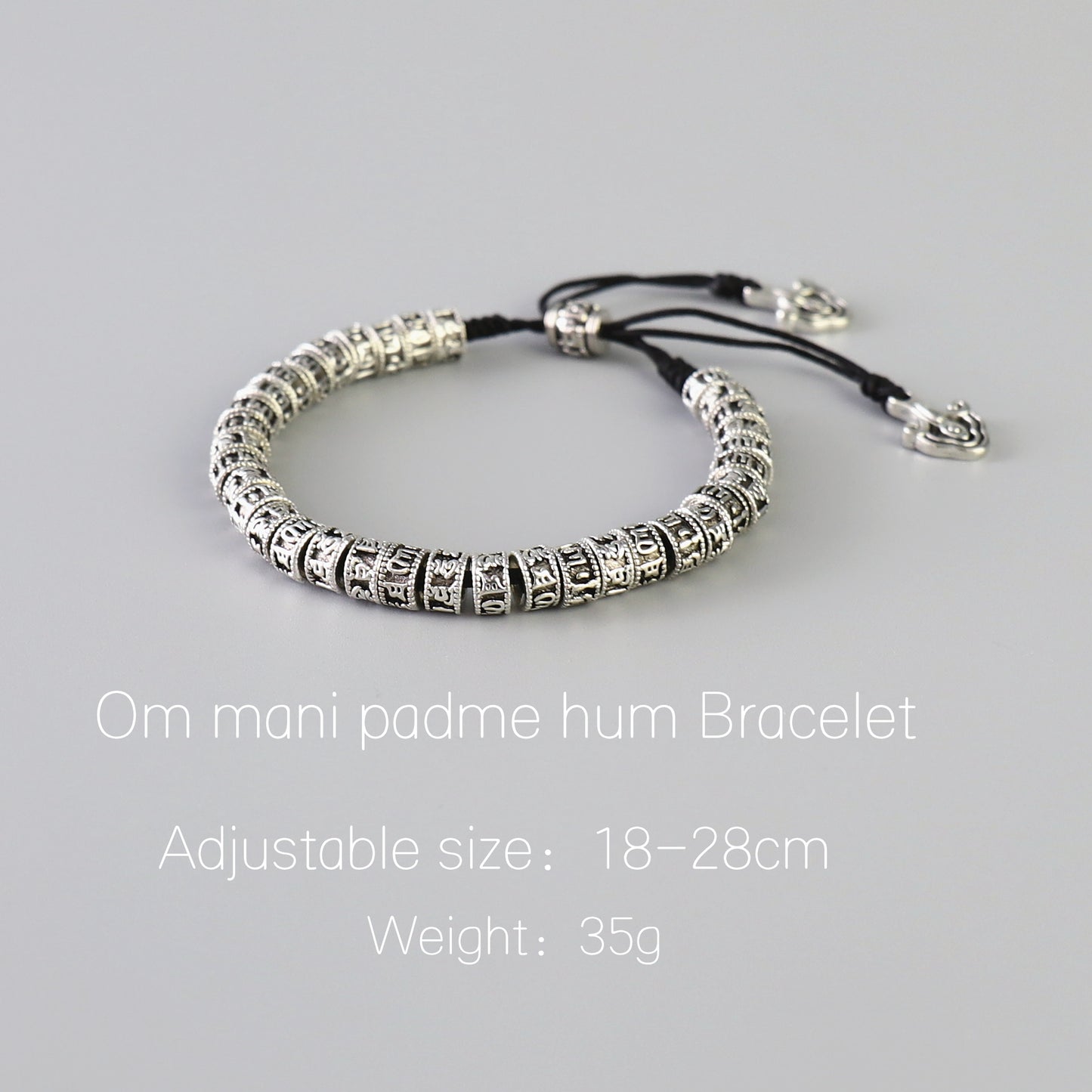 Buddhist Handcrafted Nature Sandalwood Amulet Bracelet for "Love & Authenticity" - 6 True Words Mantra made of Antiqued Natural Metal Alloy