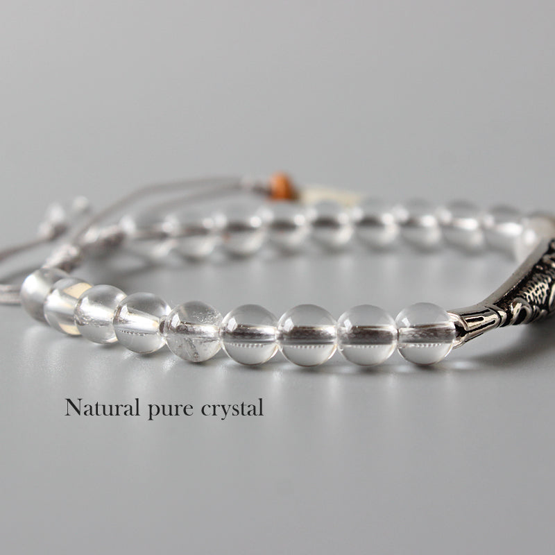 Serenity Crystal Bracelet (Pure Crystal, Vintage Silver, and Tagua Nut)