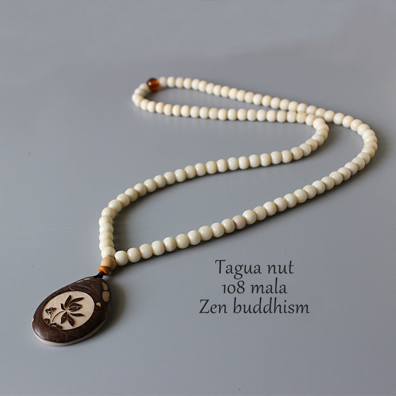 Buddhist Handcrafted Nature Sandalwood Necklace for "Reflection & Solace"