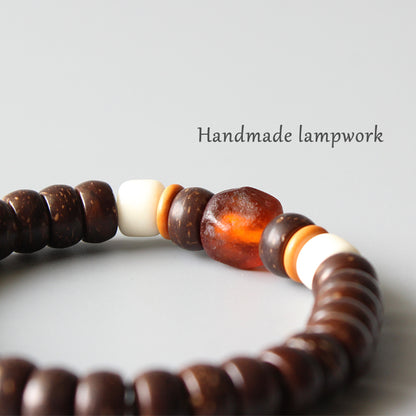 Buddhist Handcrafted Nature Sandalwood Bracelet for "Empathetic" (Coco Nut Shell)