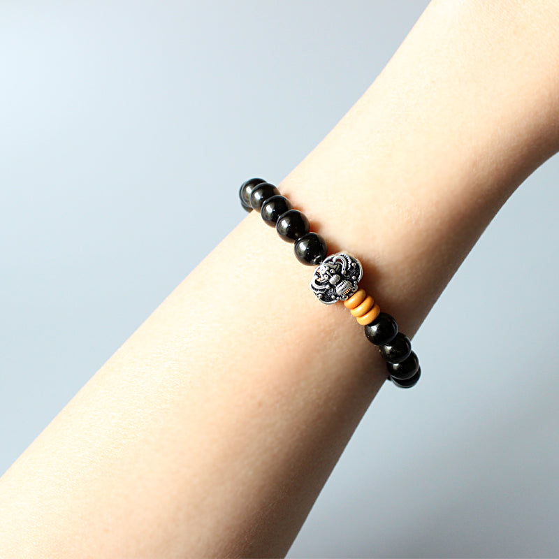 Lucky Golden Obsidian Beaded Charm Bracelet (Golden Obsidian Beads)
