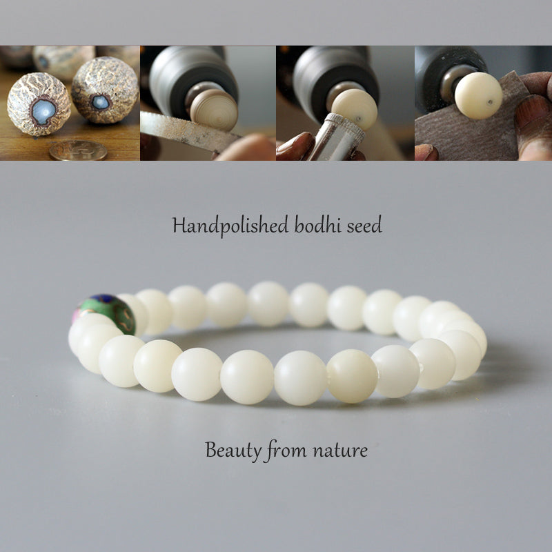 Buddhist Handcrafted Nature Sandalwood White Awakening Bracelet (Bodhi Beads)