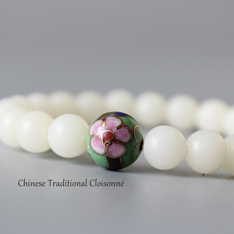 Buddhist Handcrafted Nature Sandalwood White Awakening Bracelet (Bodhi Beads)