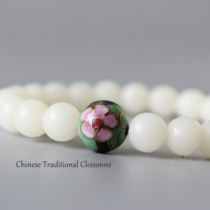 Buddhist Handcrafted Nature Sandalwood White Awakening Bracelet (Bodhi Beads)