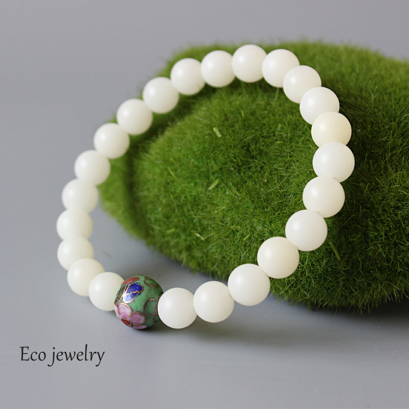 Buddhist Handcrafted Nature Sandalwood White Awakening Bracelet (Bodhi Beads)