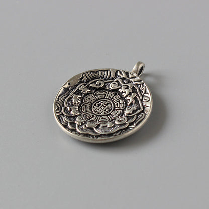 Bagua Mirror Pendant (White Copper)