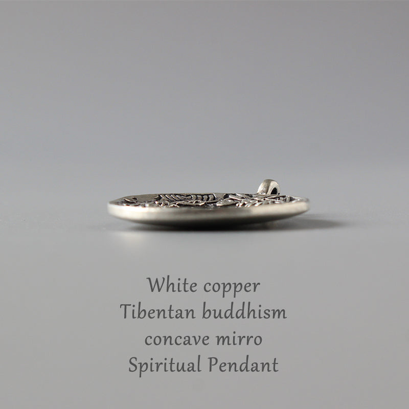 Bagua Mirror Pendant (White Copper)