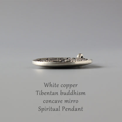 Bagua Mirror Pendant (White Copper)