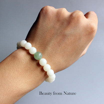 Buddhist Handcrafted Nature Sandalwood Bracelet for Awakening & Enlightenment (White Bodhi Seeds)