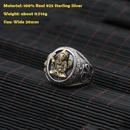 Vināyaka Elephant God Ring of Luck and Positivity (Silver)