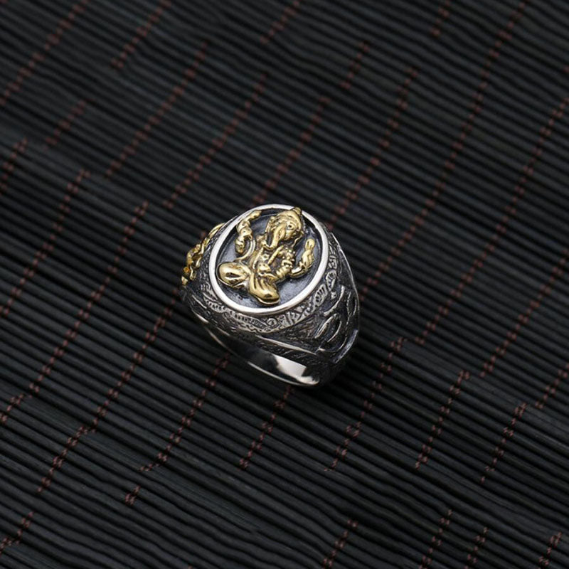 Vināyaka Elephant God Ring of Luck and Positivity (Silver)