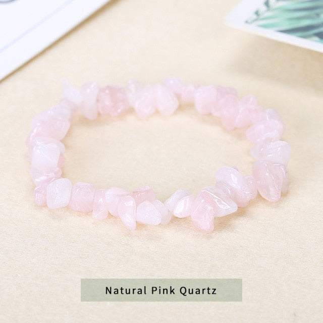 Natural Crystal Gemstone ~ Nature Amethyst & Pure Quartz Bracelet ~ for "All Healing and Protection"