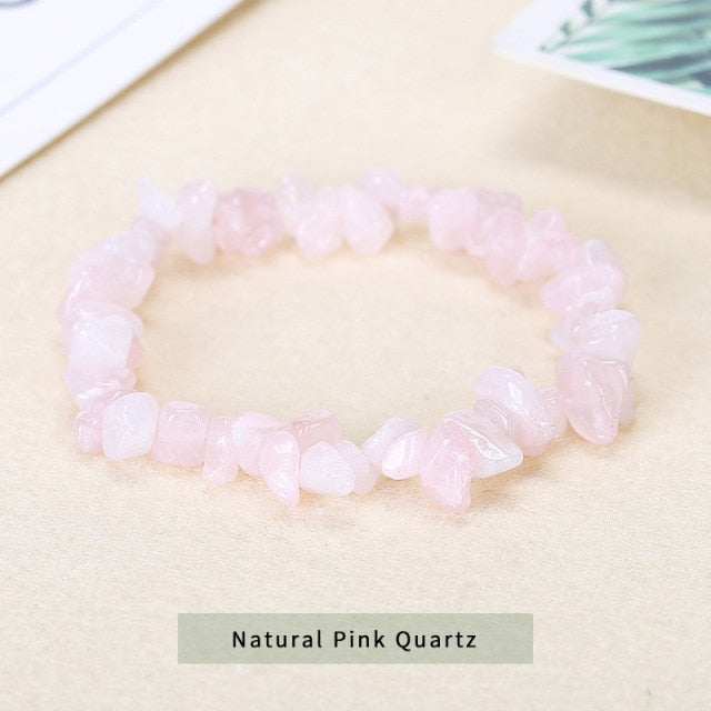 Natural Crystal Gemstone ~ Nature Amethyst & Pure Quartz Bracelet ~ for 