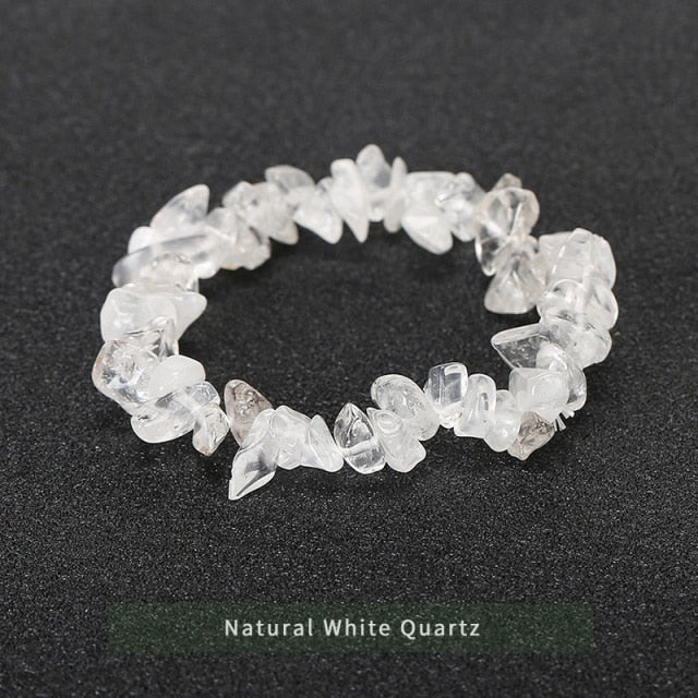 Natural Crystal Gemstone ~ Nature Amethyst & Pure Quartz Bracelet ~ for "All Healing and Protection"
